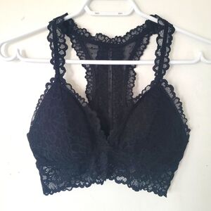 New‎ Aerie lace bralette,removable padding,Black, M
